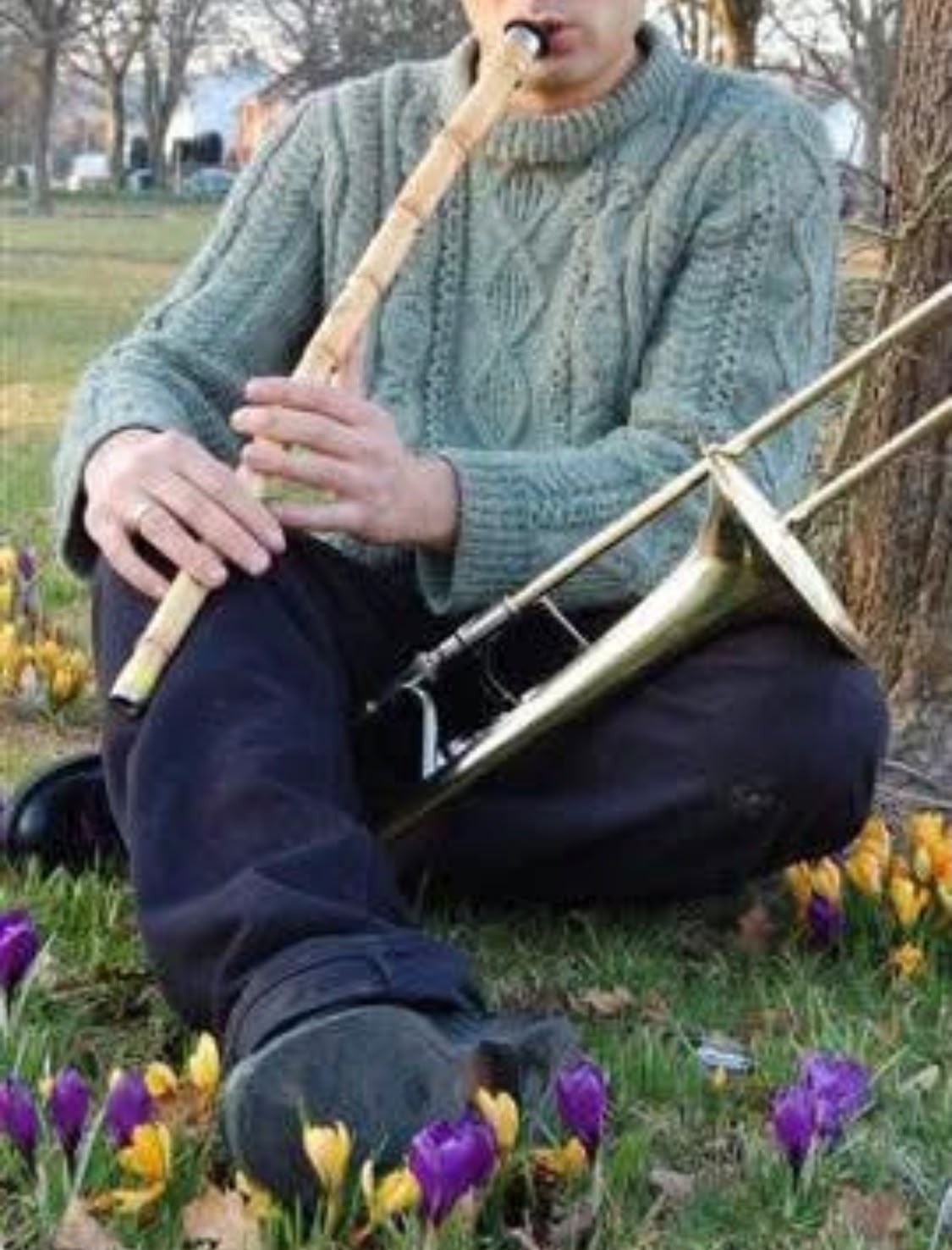 Murat playing ney outdoors